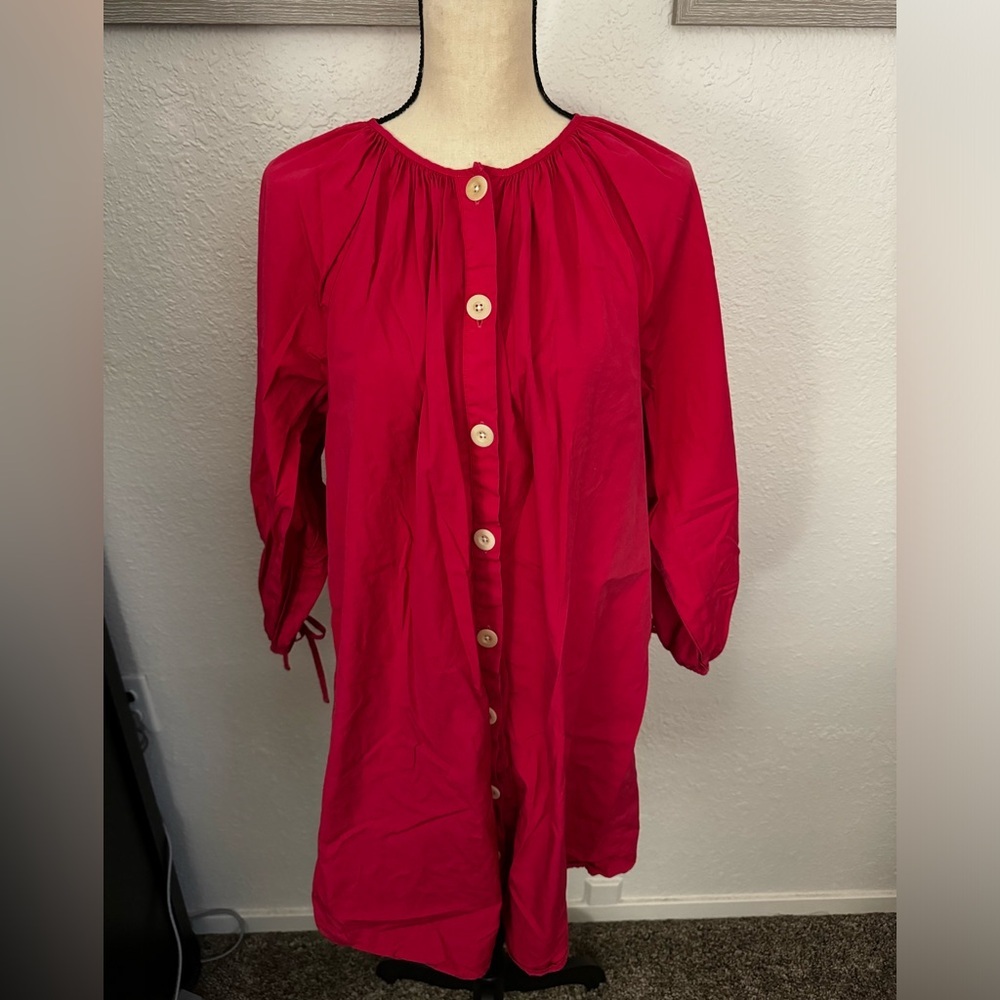 J.Crew Tie-sleeve button-front dress in cotton poplin - Picture 6 of 7